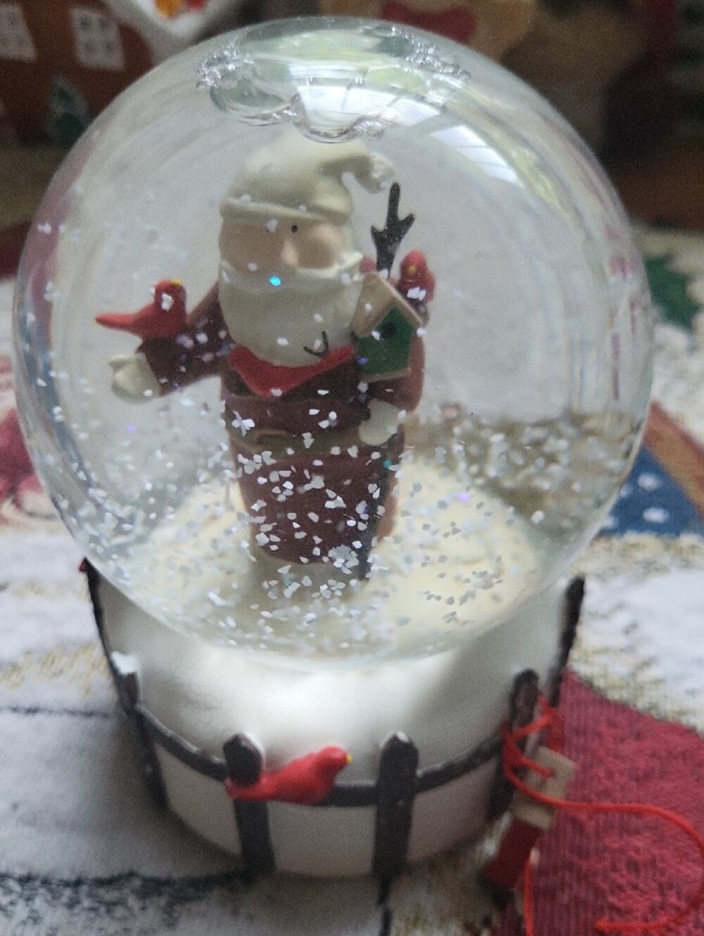 Department 56 Santa Snow Globe in Red, White, Green